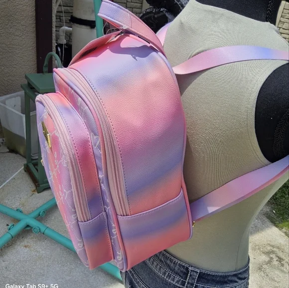 NWT LUV BETSEY PINK n MULTI COLOR UMBRE LOGO BACKPACK - Picture 3 of 4